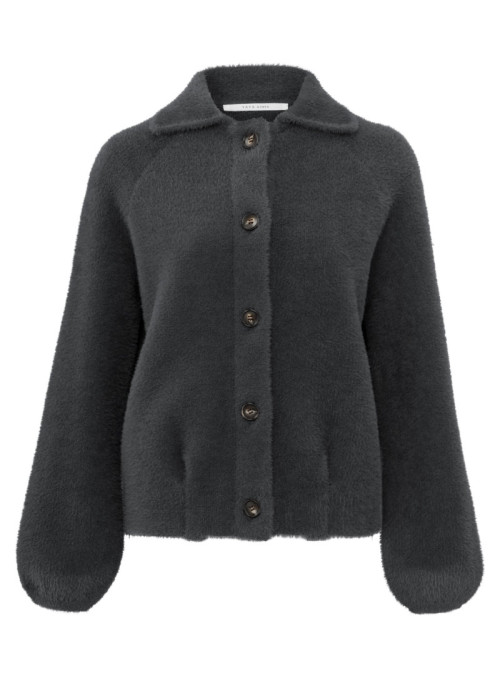 Furry cardigan with buttons