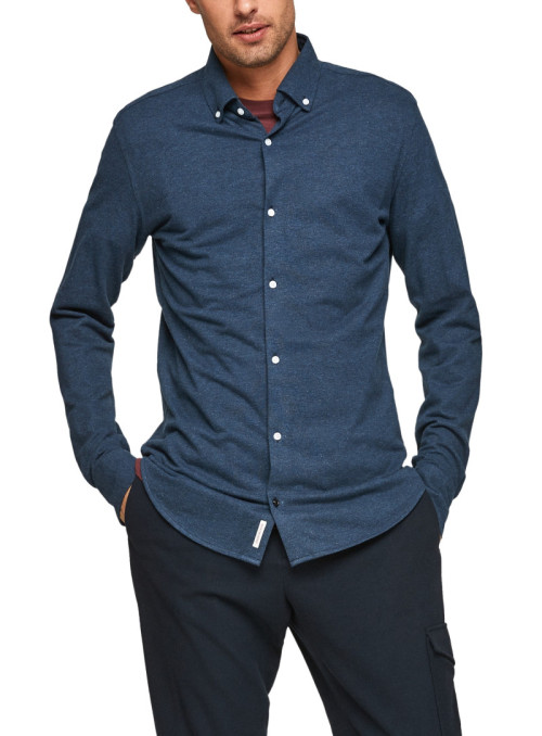 Slim fit shirt with piqué...