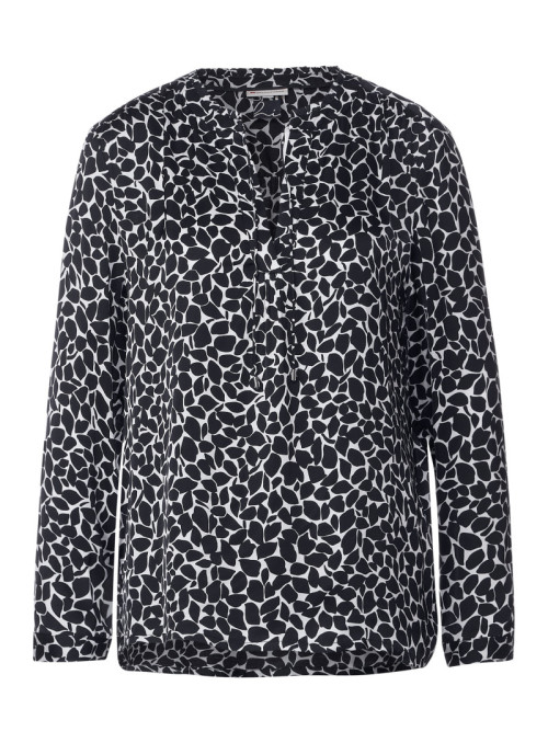 Minimal satinblouse w frilled