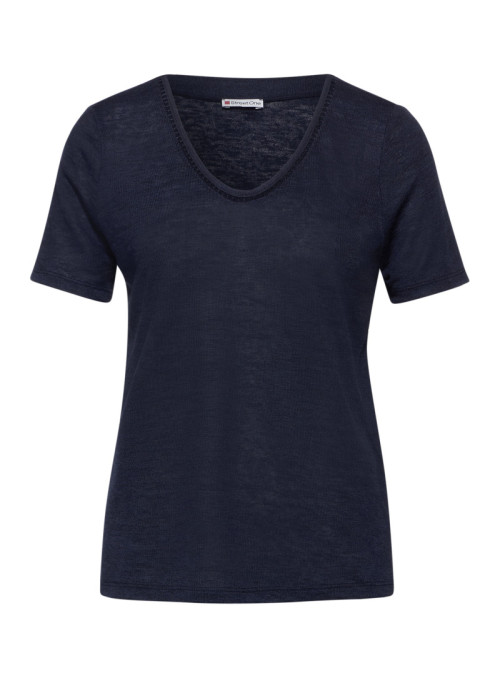 LTD QR linen look shirt w.croc