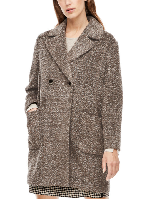 Coat in melange look with...