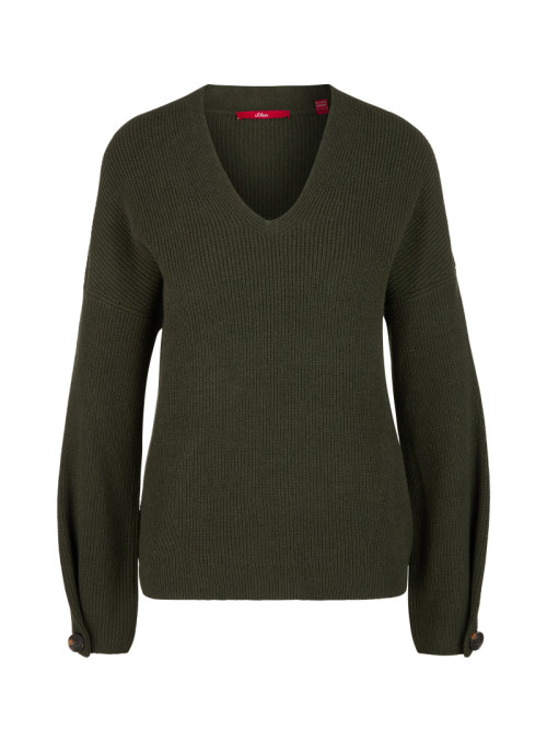 Pull en tricot avec col en V