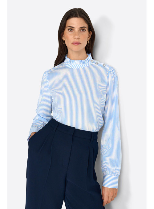Ruffle Blouse Striped
