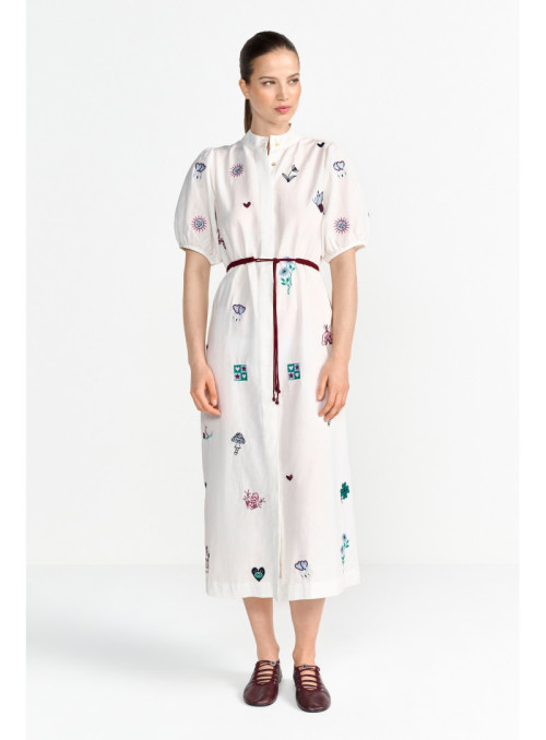 Embroidery Midi Dress