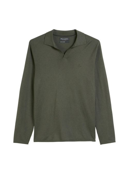 Pullover with open polo...