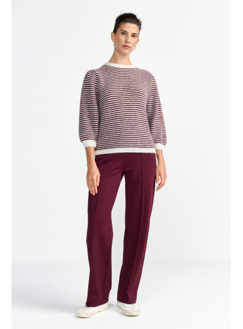 Striped Crew Puff Sleeves