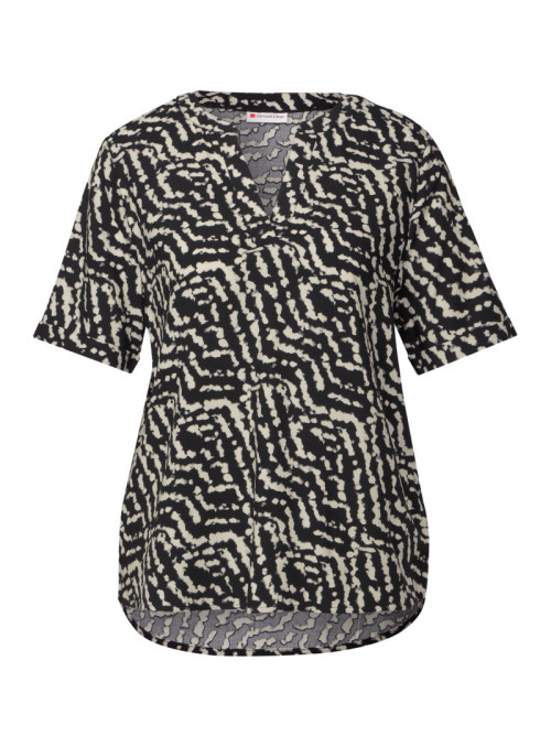 LTD QR Splitneck blouse w turn