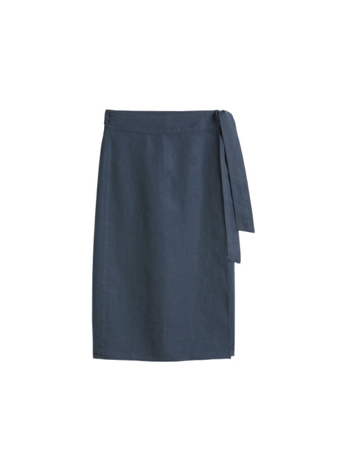 Skirt, wrap style, midi length