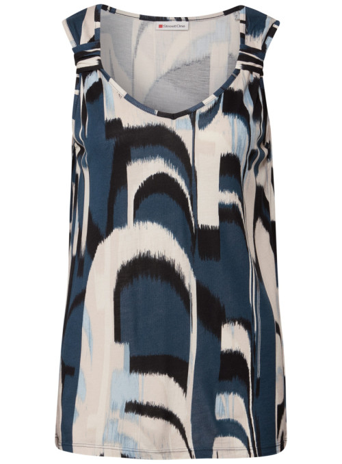 printed jersey top w.knot deta