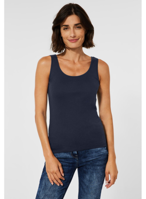 Top en coton de couleur unie