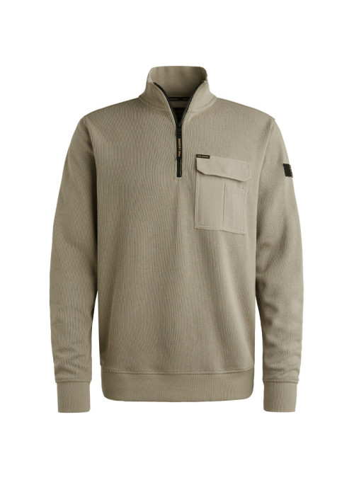 Half zip collar knit look...