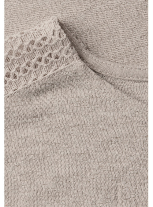 LTD QR linen look shirt w.lace