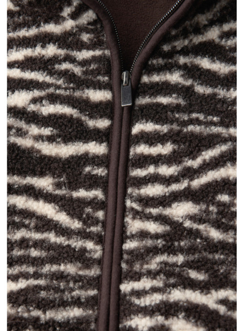 printed teddy jacket w.hoody