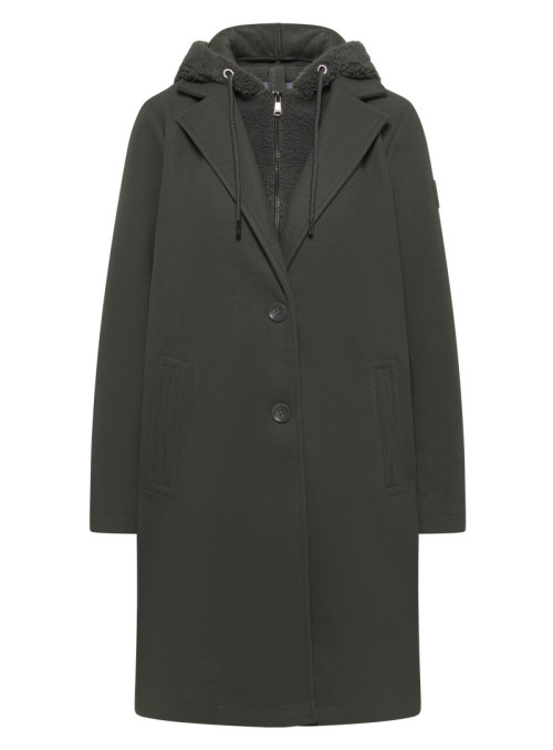 Fake Wool Coat w. detachable T