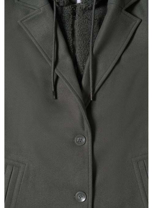 Fake Wool Coat w. detachable T