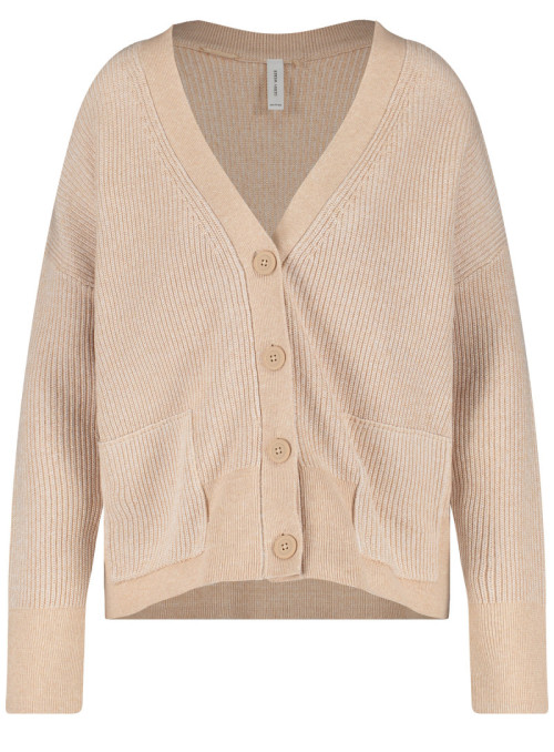 Cardigan côtelé avec col en...
