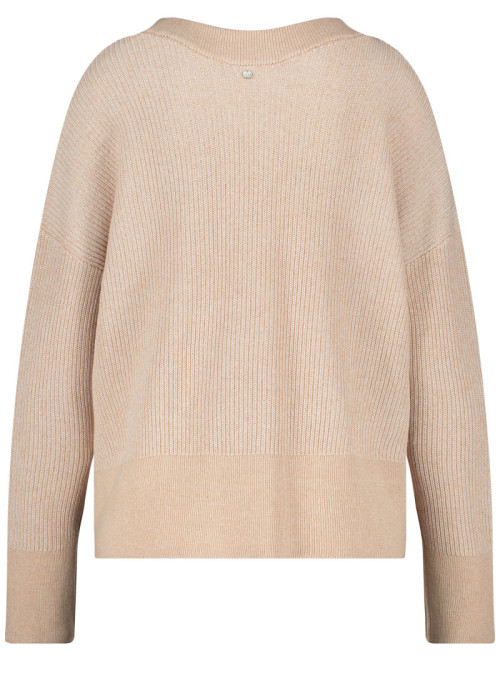 Gerippte Strickjacke mit...