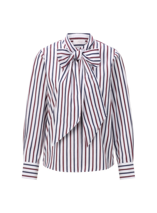 Striped Blouse with Bow