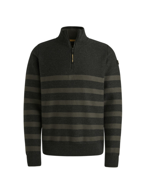 Half zip collar cotton rib...