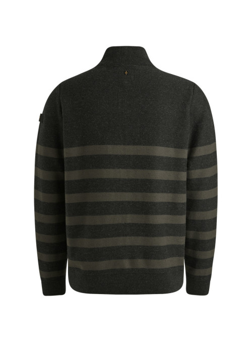 Half zip collar cotton rib...