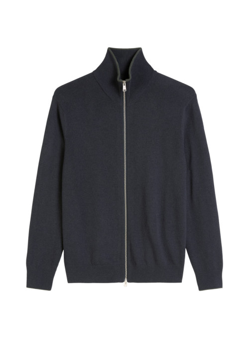 Zipped cardigan with stand...